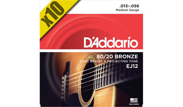 CUERDAS (CAJA) D'ADDARIO MEDIU GUITARRA ACUSTICA  DADDARIO