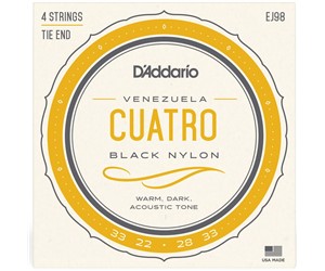 CUERDAS (SET) D'ADDARIO CUATRO NEGRAS NYLON