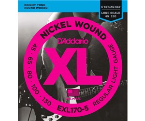 CUERDAS (SET) D'ADDARIO BAJO 5 45-130 LONG SCALE