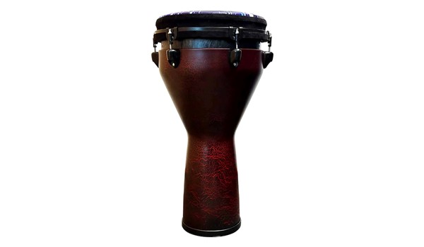 DJEMBE DANDRE 12PFIBRA ROJO AFINACION CON GANCHOS DE METAL